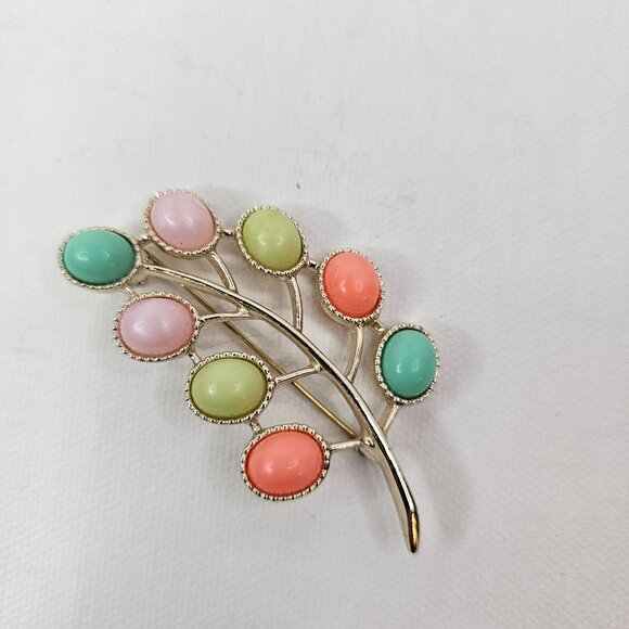 Sarah Coventry Pastel Easter Egg Brooch Candy Land Multicolor Open Back Pin - Picture 5 of 9